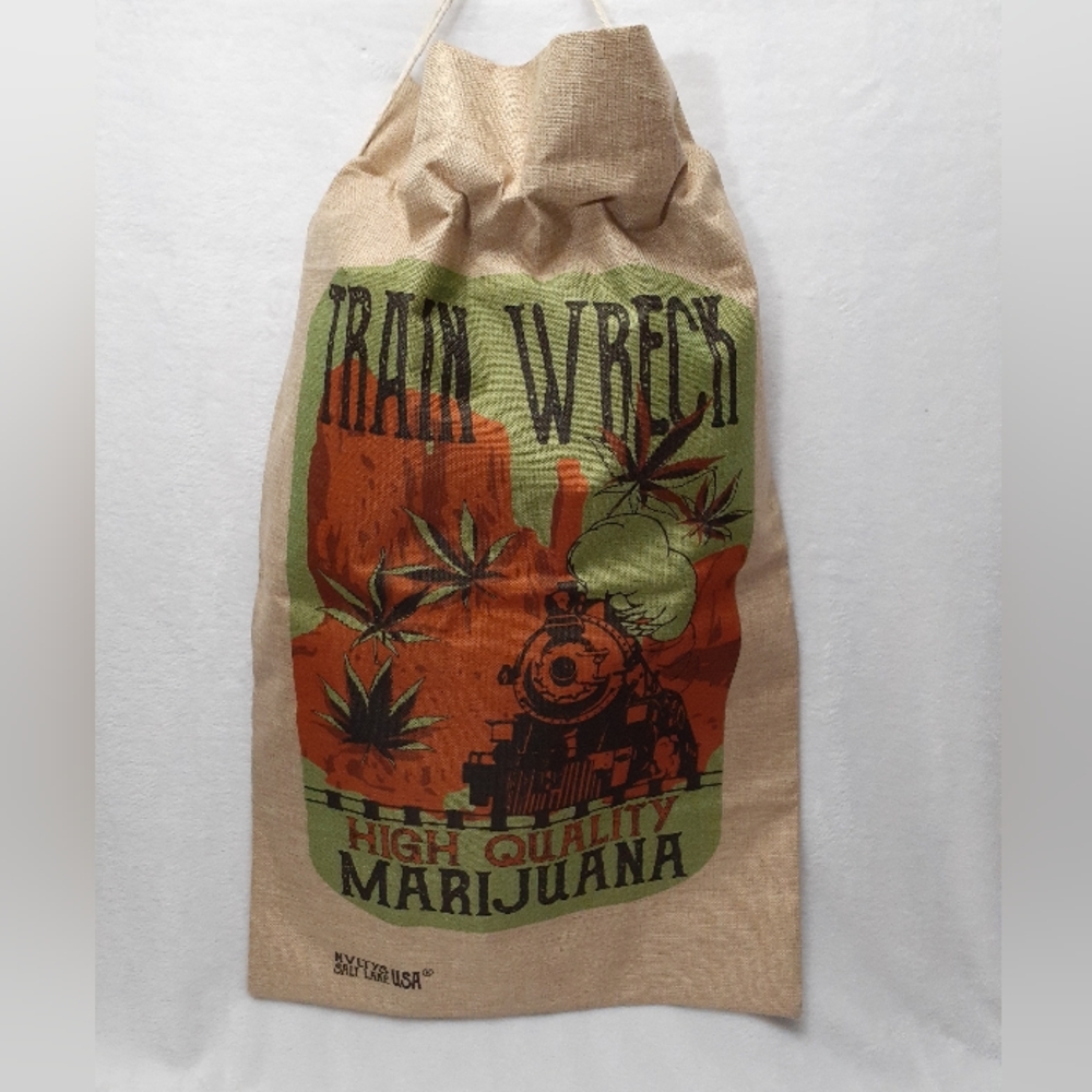 Drawstring Novelty Burlap Bag